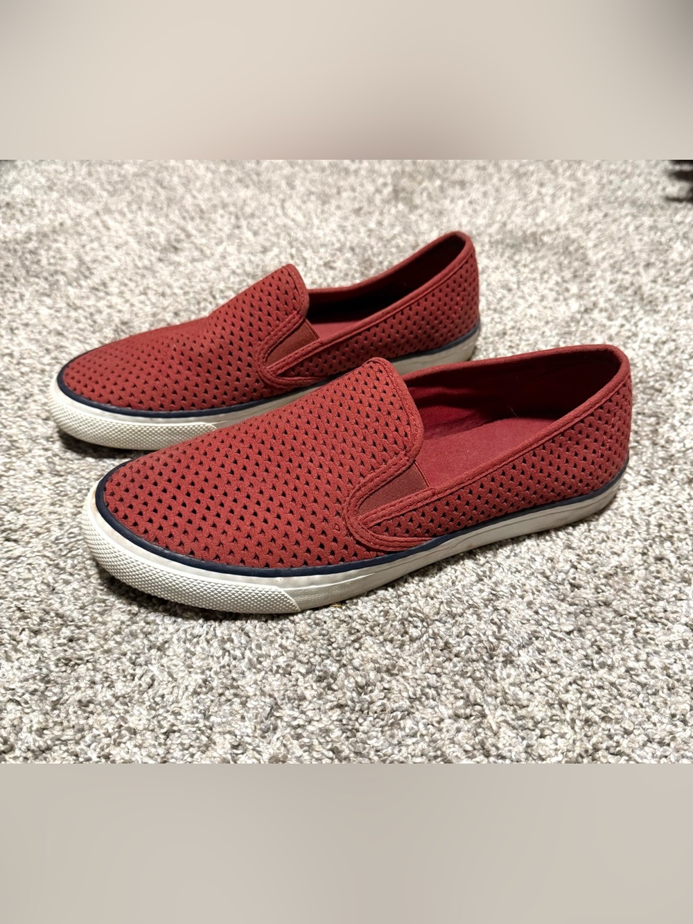 Sperry Slip-On Perforated Casual Shoes - Red